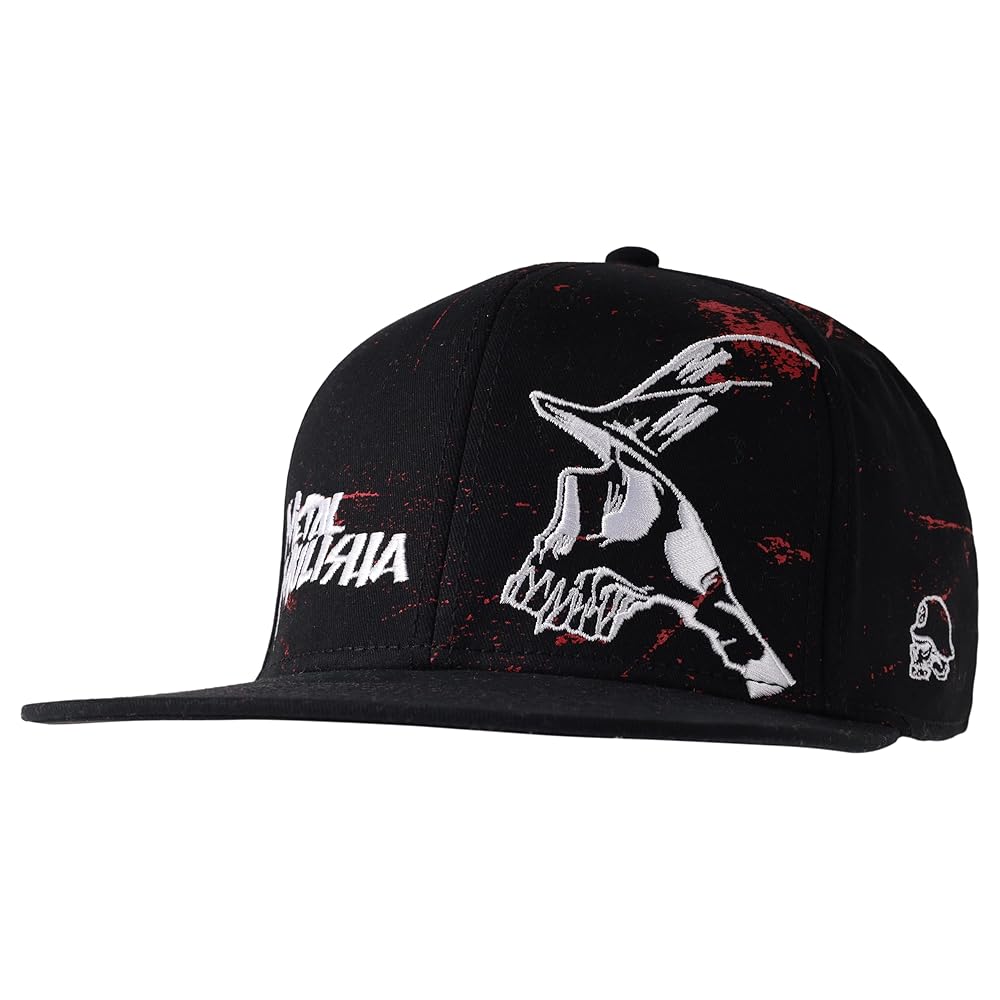 miha Metal Mulisha Mens Front Lines Flex Hat, Black, Small-Medium